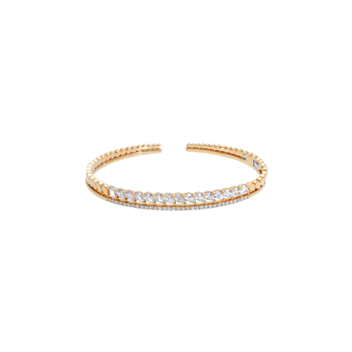 BRACCIALE RIGIDO APERTO IN ORO ROSA E DIAMANTI - VB27336DP