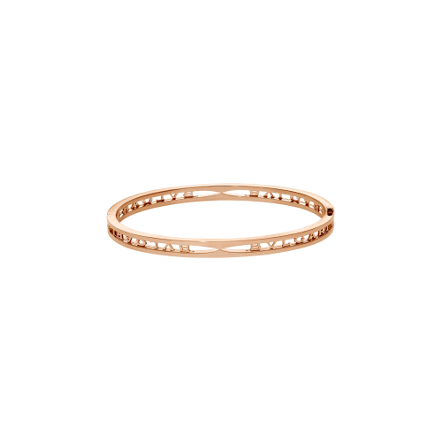 B.ZERO1 BRACCIALE IN ORO ROSA CON LOGO BVLGARI LUNGO LA SPIRALE