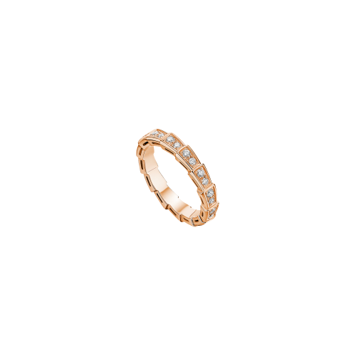 ANELLO SERPENTI VIPER IN ORO ROSA CON PAVÈ DI DIAMANTI - AN856980 - AN856980