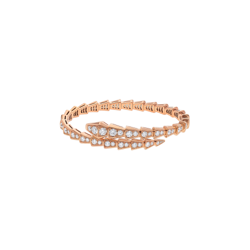 SERPENTI BRACCIALE - BRACCIALE SOTTILE SERPENTI IN ORO ROSA 18 KT CON PAVE' DI DIAMANTI