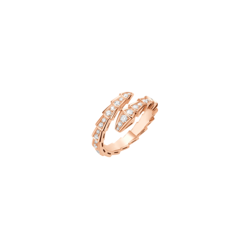 ANELLO SERPENTI IN ORO ROSA 18 KT CON PAVE' DI DIAMANTI - AN858522 - AN858522