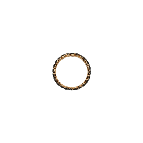 ANELLO VERETTA IN ORO ROSA CON DIAMANTI NERI - FA1219-17R003N