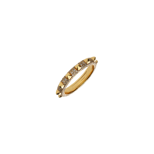 ANELLO PIRAMIDI IN ORO ROSA E DIAMANTI BROWN - VR27579DBP