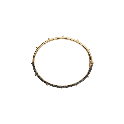 BRACCIALE PIRAMIDI IN ORO ROSA E DIAMANTI NERI DEMI-PAVE' - VB27578DKP