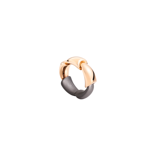 ANELLO CALLA IN ORO ROSA 18K E TITANIO - T01652A103