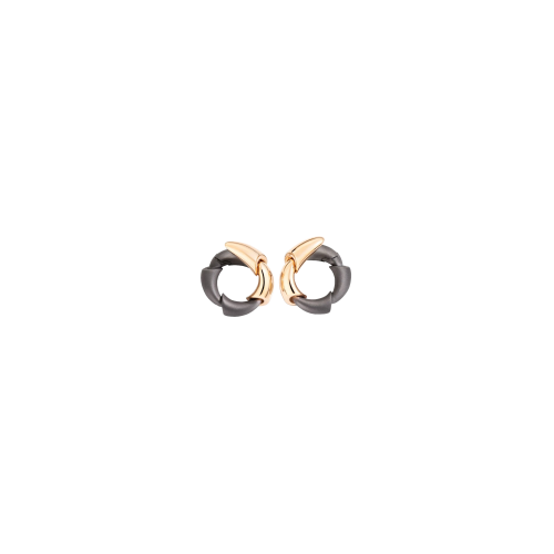 ORECCHINI CALLA IN ORO ROSA 18K E TITANIO