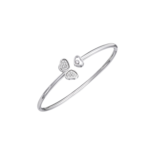 CHOPARD - HAPPY HEARTS WINGS - BRACCIALE CUORI RIGIDO IN ORO BIANCO CON DIAMANTI - 85A083-1902