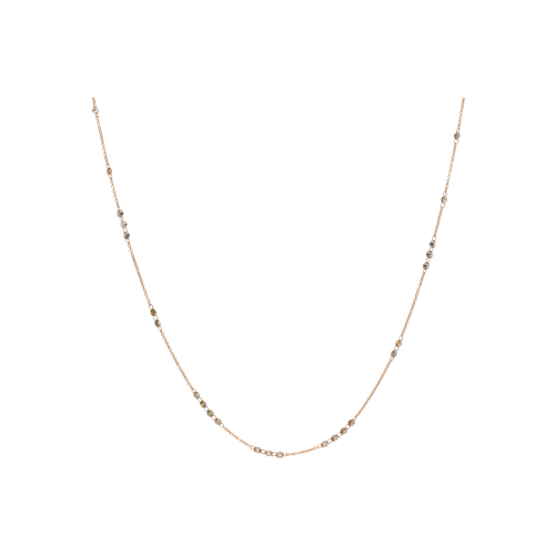 COLLANA IN ORO ROSA CON DIAMANTI BROWN - C065/15DGR