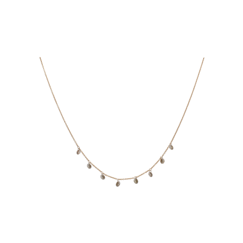 COLLANA IN ORO ROSA CON DIAMANTI BROWN PENDENTI - COLL.DB