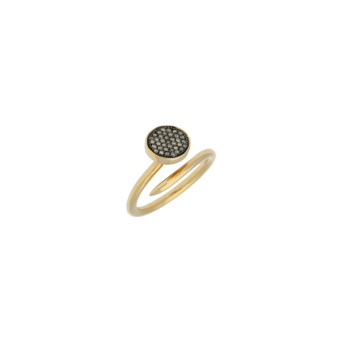 ANELLO CHIODO IN ORO ROSA E DIAMANTI BROWN - VR25003DBP