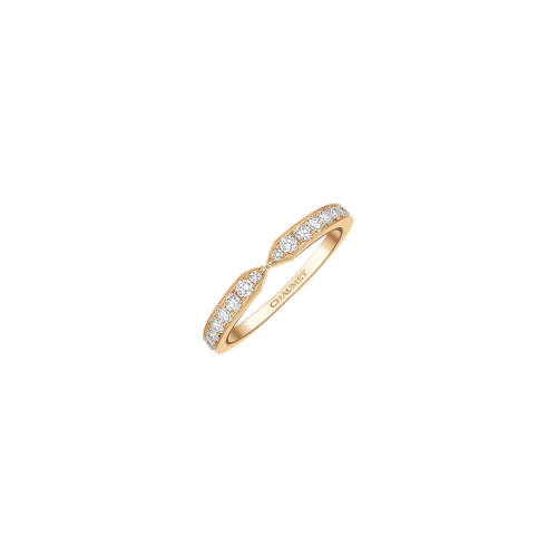 CHAUMET - FEDE NUZIALE PLUME IN ORO ROSA E DIAMANTI - 083145