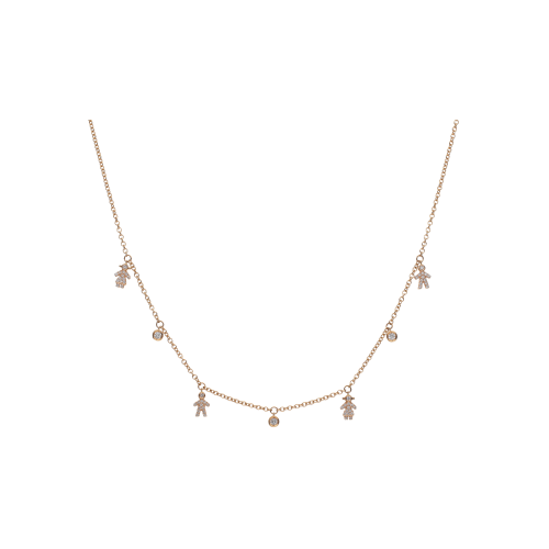 COLLANA IN ORO ROSA CON PENDENTI 