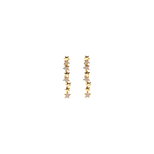 ORECCHINI STELLE PENDENTI IN ORO ROSA E DIAMANTI - VE27912DP