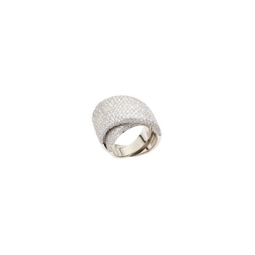 ANELLO TOURBILLON IN ORO BIANCO 18K E DIAMANTI - PG0527A020