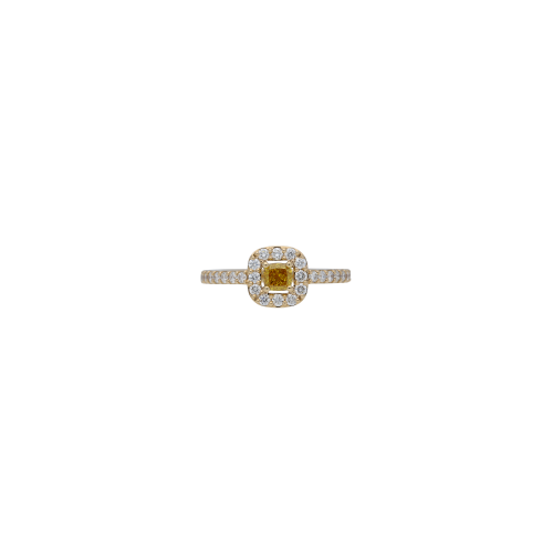 ANELLO IN ORO ROSA CON DIAMANTE BROWN E DIAMANTI BIANCHI - VR27958DDBP