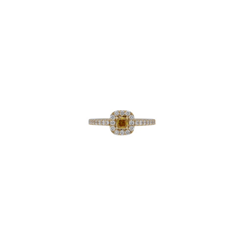 ANELLO IN ORO ROSA CON DIAMANTE BROWN E DIAMANTI BIANCHI - VRH01588DFBDP2