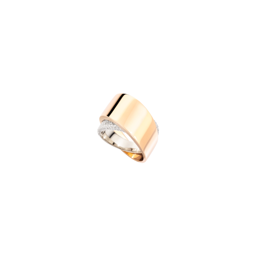 ANELLO TOURBILLON IN ORO ROSA 18K, ORO BIANCO 18K E DIAMANTI - PG0527A336