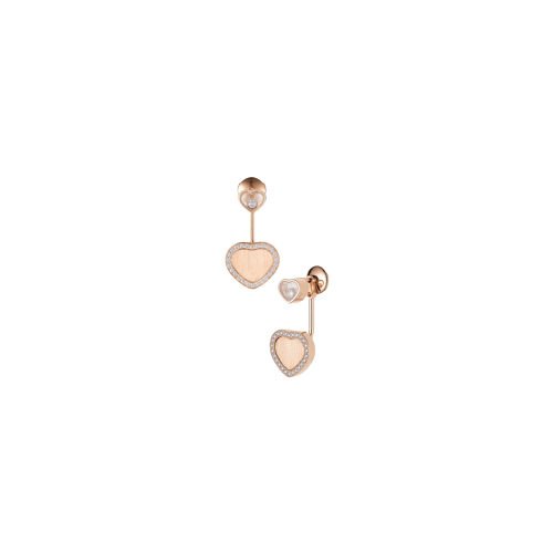 CHOPARD HAPPY HEARTS GOLDEN HEARTS - ORECCHINI, ORO ROSA ETICO, DIAMANTI - 83A007-5921 - 83A007-5921