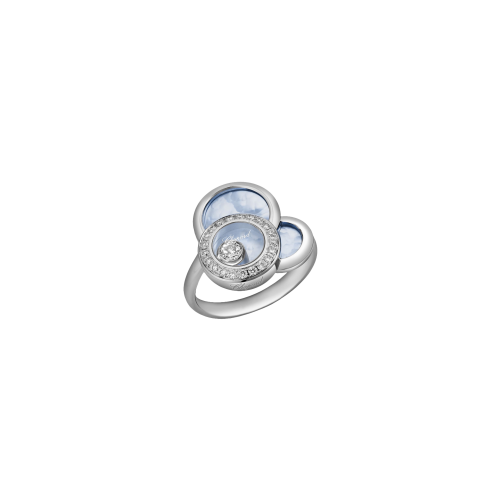 CHOPARD - ANELLO  HAPPY DREAMS  IN ORO BIANCO, DIAMANTI,  MADREPERLA BLU - 829769-1069 - 829769-1069