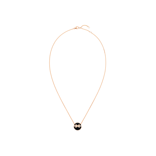 CHAUMET - COLLANA JEUX DE LIENS HARMONY ONYX MODELLO PICCOLO IN ORO ROSA CON DIAMANTI E ONICE - 084426