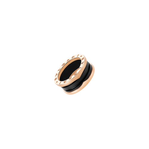 ANELLO B.ZERO1 IN ORO ROSA E CERAMICA NERA - AN855962 - AN855962