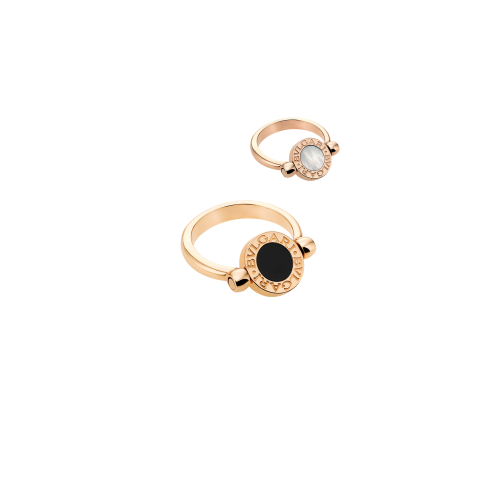 ANELLO GIREVOLE BVLGARI BVLGARI IN ORO ROSA CON MADREPERLA E ONICE - AN856192 - AN856192