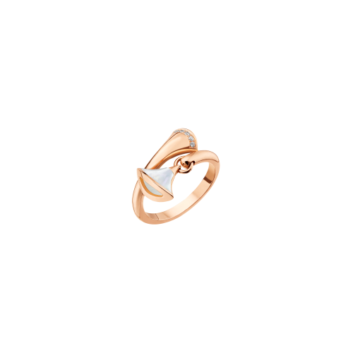 ANELLO DIVAS' DREAM IN ORO ROSA CON MADREPERLA E PAVÈ DI DIAMANTI - AN857333 - AN857333