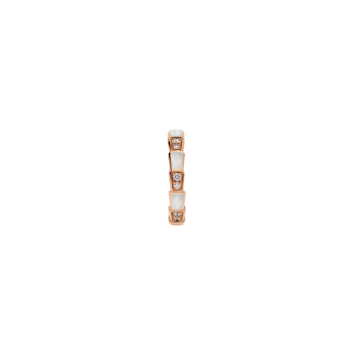 ANELLO SERPENTI VIPER IN ORO ROSA CON MADREPERLA E PAVE' DI DIAMANTI - AN858042 - AN858042