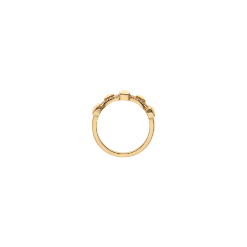 ANELLO COLLEZIONE PIRAMIDI A TRE FILE MEZZO GIRO IN ORO ROSA E DIAMANTI BIANCHI TAGLIO BRILLANTE - VR27850DP
