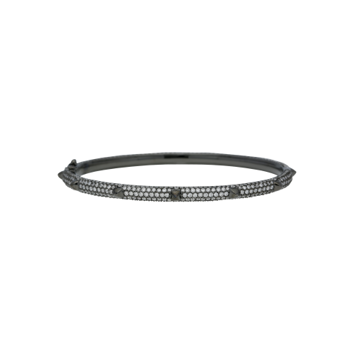 BRACCIALE PIRAMIDI IN ORO NERO E DIAMANTI BIANCHI FULL PAVE' MISURA M/L - VB27858DBW