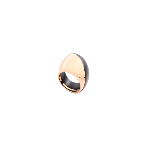 ANELLO TROTTOLA IN ORO ROSA E TITANIO - T00749A100