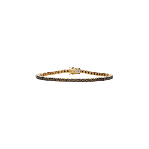 BRACCIALE TENNIS IN ORO ROSA E DIAMANTI NERI - 82441115