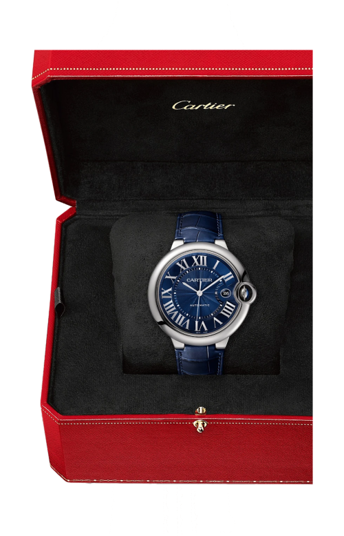 BALLON BLEU DE CARTIER, 42 MM, ACCIAIO, CINTURINO IN PELLE - WSBB0027