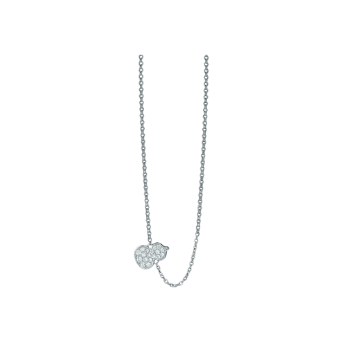 COLLANA PETITE WULU IN ORO BIANCO CON PAVÈ DI DIAMANTI - WU-050-FPNL-WGD - WUN50ACWGDI