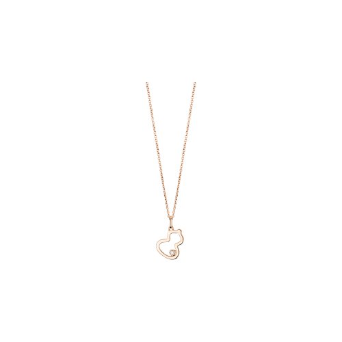 COLLANA PETITE WULU IN ORO ROSA CON DIAMANTE - WU-NL0003A-RGD - WUNPT3ARGDI