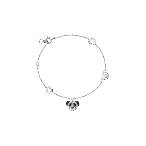 BRACCIALE PETITE BO BO IN ORO BIANCO CON DIAMANTI BIANCHI E DIAMANTI NERI - BBF-BR0004A-WGDBD - BBBPT4AWBBK