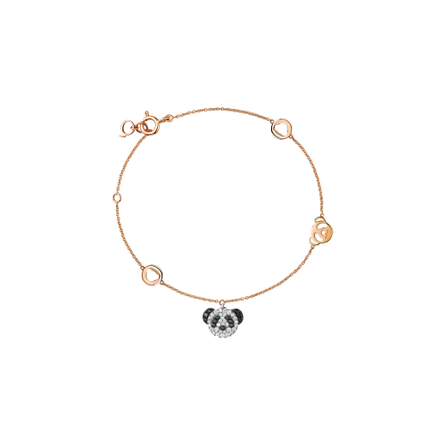 BRACCIALE PETITE BO BO IN ORO ROSA CON DIAMANTI BIANCHI E NERI - BBF-BR0004A-RGDBD - BBF-BR0004A-RGDBD