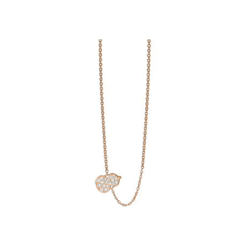 COLLANA PETITE WULU IN ORO ROSA CON PAVÈ DI DIAMANTI - WU-050-FPNL-RGD - WUN50ACRGDI