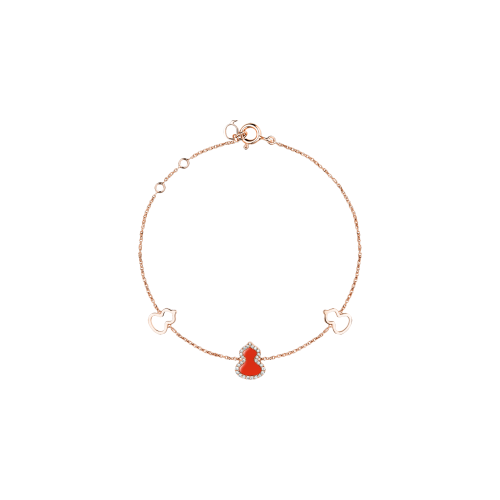 BRACCIALE PETITE WULU IN ORO ROSA CON DIAMANTI E AGATA - WU-BR0001B-RGDRA - WUBPT1BRGRA