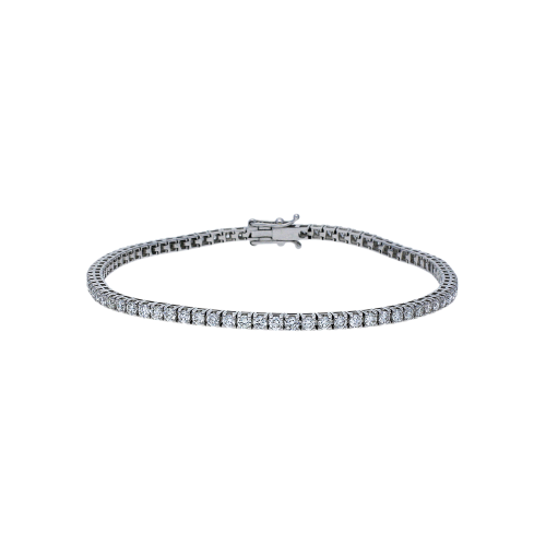 Bracciale tennis in oro bianco 18 carati e diamanti bianchi taglio brillante - BR03/3D