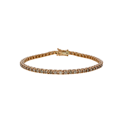 Bracciale tennis in oro rosa 18 carati e diamanti brown taglio brillante - BR06V/BW 1EEE