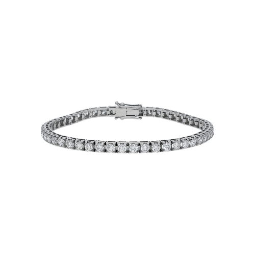 Bracciale tennis in oro bianco 18 carati e diamanti bianchi taglio brillante