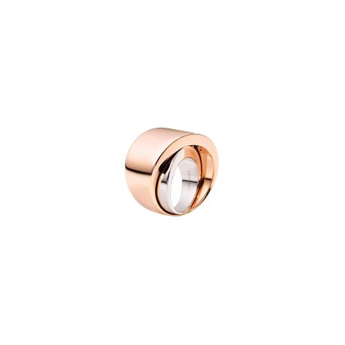 ANELLO TOURBILLON IN ORO ROSA 18K E ORO BIANCO 18K NON RODIATO - PN1527A101