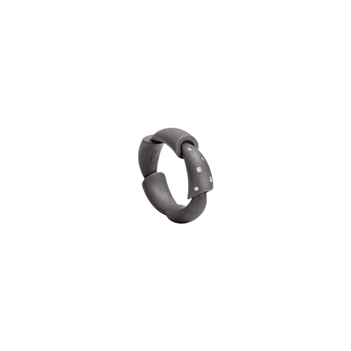 ANELLO CALLA IN TITANIO E DIAMANTI