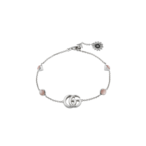 BRACCIALE GUCCI GG MARMONT IN ARGENTO CON MADREPERLA ROSA - YBA527393002017 - YBA5273930020