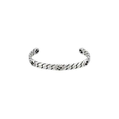 BRACCIALE CUFF GUCCI INTERLOCKING IN ARGENTO - YBA6615260010