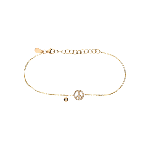 Bracciale Pace in oro rosa e diamanti bianchi