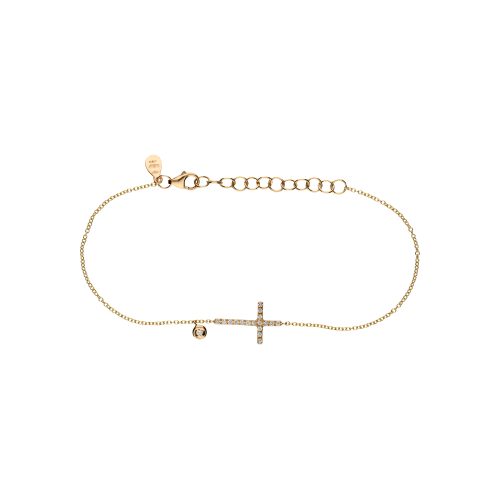 Bracciale Croce in oro rosa e diamanti bianchi - BRL6034RB