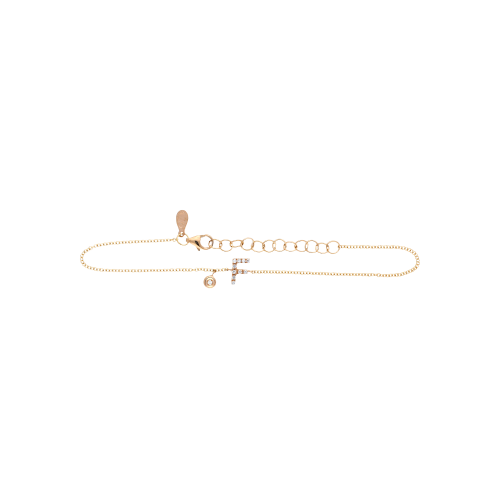 Bracciale in oro rosa 18 carati e diamanti bianchi taglio brillante - BRL6041FRB