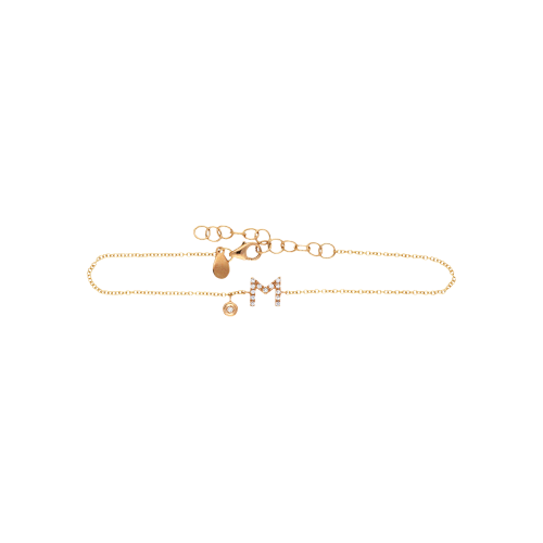 Bracciale in oro rosa 18 carati e diamanti bianchi taglio brillante - BRL6046MRB